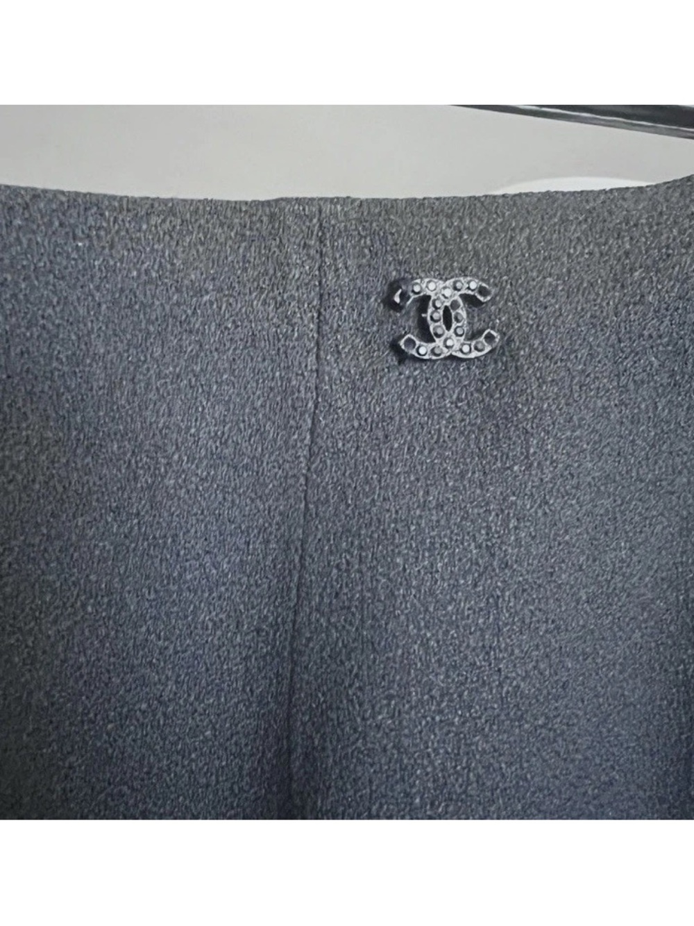 VTG Chanel Straight Leg ‘CC’ Trousers Navy SZ 38 Crepe Office Old Money Classic - Picture 1 of 15